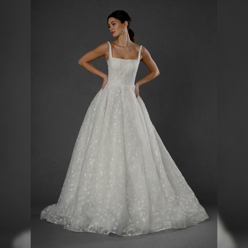 idaho falls wedding dress shops Berylove Women Ivory Bodycon Bridal Shower Dress Long Sleeve Square Neck Wedding Rehearsal Dress With Lace, Ivory / US6 main image 1